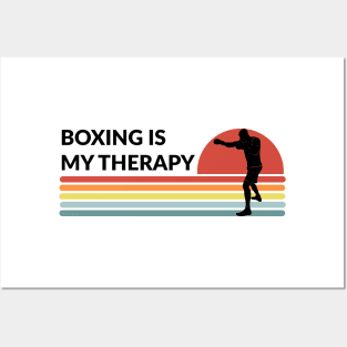 Boxing Is My Therapy Retro Vintage Posters and Art